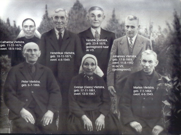 Kinderen van Johannes Minnes Vlietstra & Hendrikje Gort.