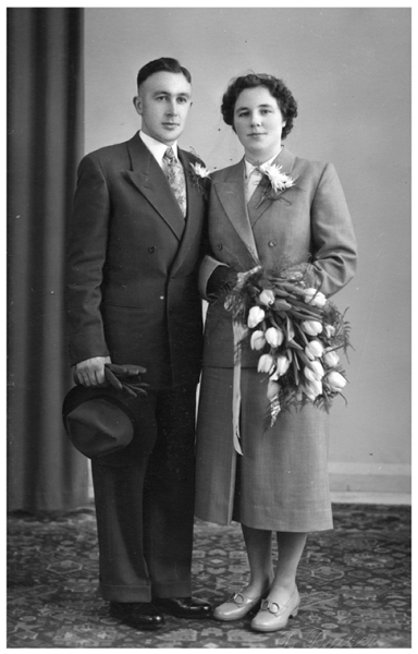 Trouwfoto Jurjen Annen & Vrouke Jonkman, 17-12-1952