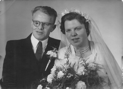 Kees v Haaster & Wil de Jong, trouwfoto 1951- b